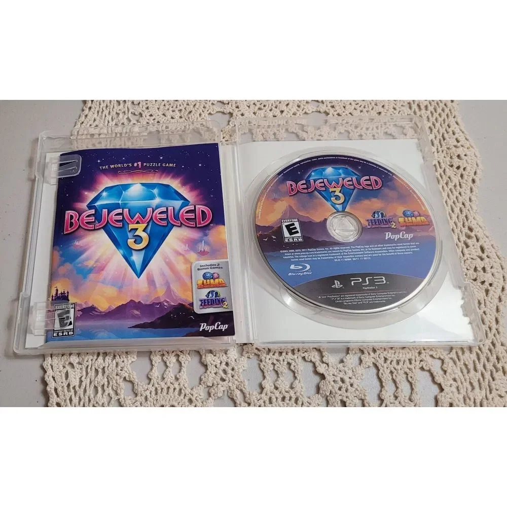 Bejeweled 3 (Sony‎ PlayStation 3, PS3 2011) Logic Game. Complete.